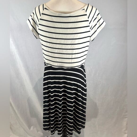 Loft black and white color block striped dress size large - Picture 5 of 8